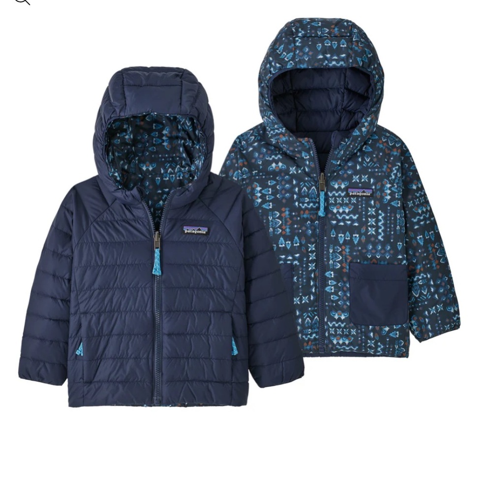 Patagonia Kids Reversible Navy & Teal Puffer Jacket